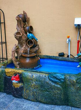 阳台假山鱼池花园庭院别墅景观摆件室内落地养鱼水池造景装饰底座