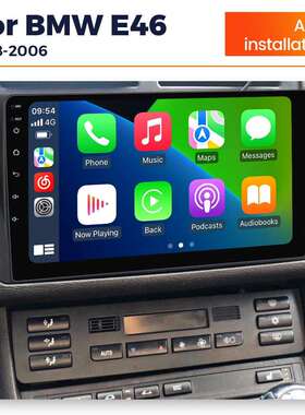 适用于宝马E46/320i安卓大屏导航仪车载智能安卓倒车后视carplay