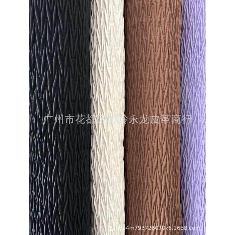 哑光pu人字纹绣花皮革 车线绗绣间棉弹力绣人造革 箱包鞋材面料,淘宝优惠券,粉丝福利购,淘宝优惠卷