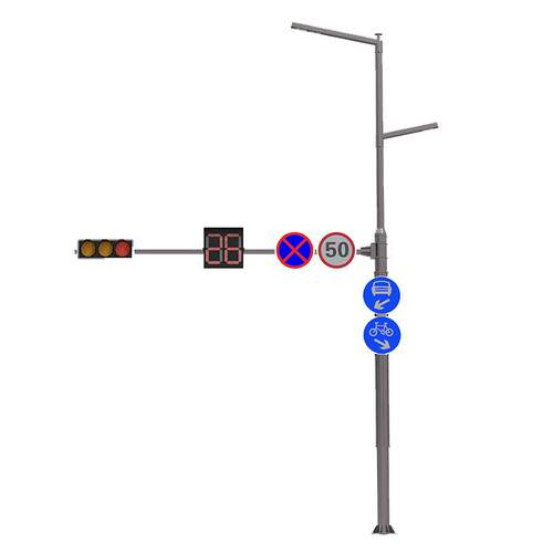 球场路灯杆LED显示屏智慧多功能综合杆红绿灯信号灯杆6米8超亮 - 图1