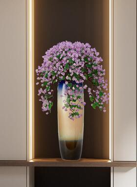 轻奢紫水晶招财摆件玄关客厅办公室店铺八方来财摇钱树落地装饰品