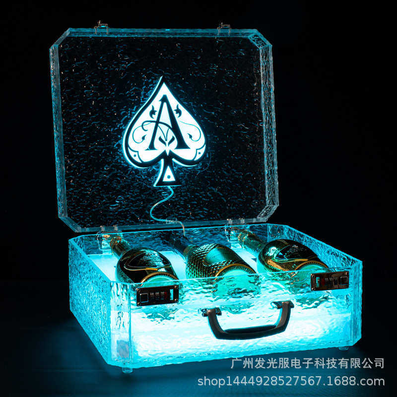 LED发光冰封酒箱七彩黑桃A香槟酒座KTV冰纹洋酒酒箱VIP酒杯箱酒吧,淘宝优惠券,粉丝福利购,淘宝优惠卷