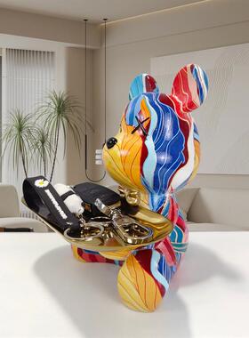 新款直销跨境2024新款树脂熊摆件商业街商业中心电视柜欧式客厅装