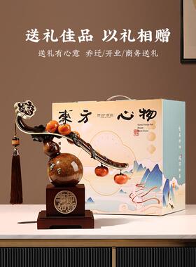 柿柿事事如意柿子摆件葫芦新中式摆件客厅搬家装饰品乔迁新居礼品
