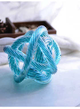 工艺品简约礼品邮玻璃包装饰摆件创意彩色玻璃家居玻璃时尚麻团