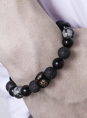 Snow bracelet Hexagram 10MM men atmospheric bracelet男生手串