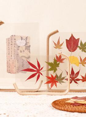 创意双面亚克力透明书法木质相框空框6寸7寸diy摆台ins儿童照画框