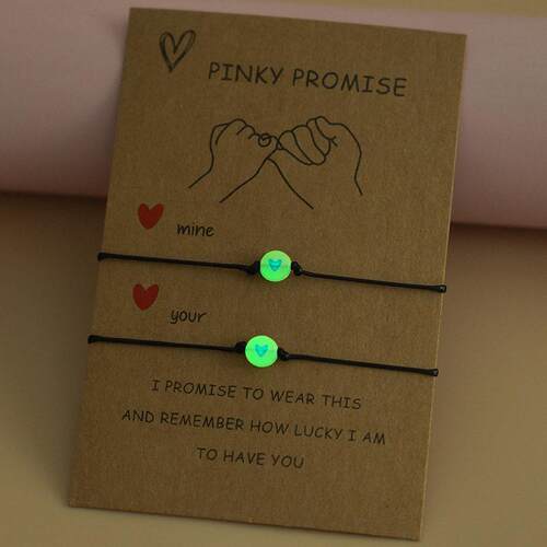 2Pcs/Set Pinky Promise Bracelets Friendship Couple Matching - 图1