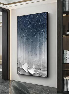 手绘油画星海抽象壁画 轻奢玄关挂画 客厅背景墙装饰 肌理抽象手