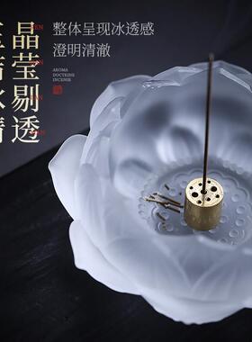 大号琉璃香莲香花香插香炉家用供奉环香线底不落灰薰香琉璃莲台座