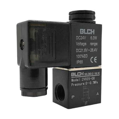 BLCH牌亚德客型2V025-08一进一出电磁阀两位两通电磁换向阀开关阀 - 图3