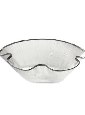 现代轻奢抽象艺术银边玻璃果盘样板间客厅餐桌吧台高级感家居摆件