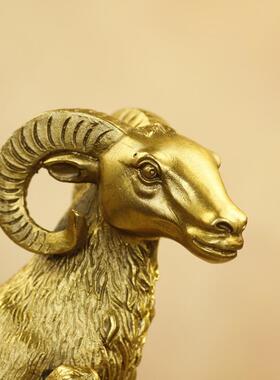久鉴 铜三羊开泰摆件 铜羊 三阳开泰十二生肖家居办公金属工艺品