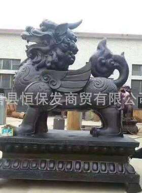 厂家纯铜麒麟摆件高度60公分1米铜麒麟雕塑酒店门口摆设