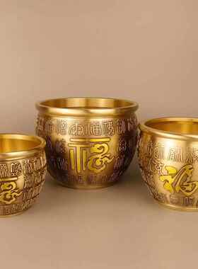 新款直销黄铜百福铜缸聚宝盆摆件办公室客厅玄关家居工艺品创意装