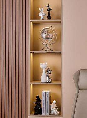 创意猫咪摆件高级感小众轻奢高档客厅展示柜酒柜电视柜玄关装饰品