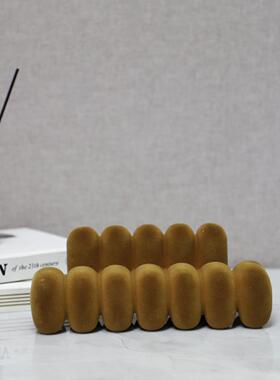 现代轻奢几何树脂植绒沙发桌面摆件客厅卧室玄关样板房家居装饰品