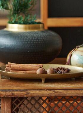 进口轻奢铝制黑色古金色银色椭圆形托 托盘家居桌面金属果盘装饰