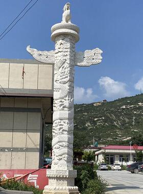 龙柱石雕大理石广场大型汉白玉华表文化石柱子定制祠堂盘龙石柱