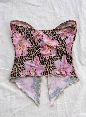 Women'S Floral & Leopard Print Tube , Casual Backless,