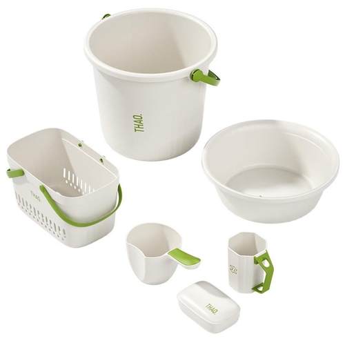 学生宿舍洗漱洗澡六件套装带脸盆牙杯肥皂盒水桶军训用品大号手提 - 图3