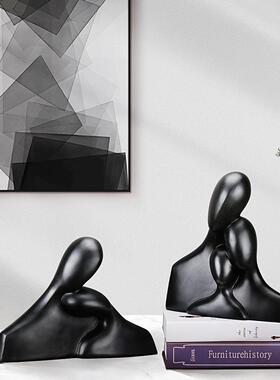 北欧情侣摆公件简脂约现代抽象人物意树摆件办室MFV酒柜创软式饰