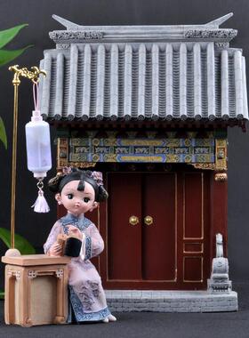 北京四合院垂花门建筑模型景观客厅玄关中国风家居装饰品摆件定制