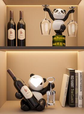 猫ThESaXJG红书酒架柜摆熊件酒组合轻奢客厅餐边柜架装饰