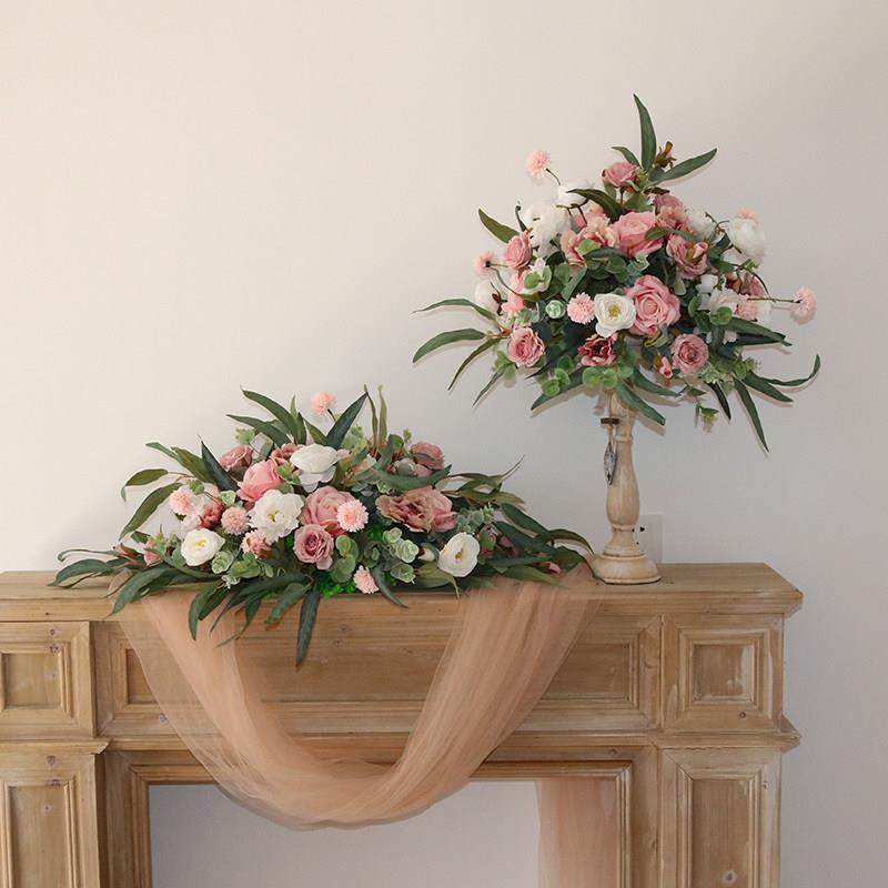 新款欧式覆古桌花烛台套装婚礼布置婚庆布场布景道具用品彷真绢花,淘宝优惠券,粉丝福利购,淘宝优惠卷