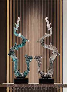 新款高端客大领导办公室饰品摆件轻奢厅大展宏图玄关电装视酒柜家