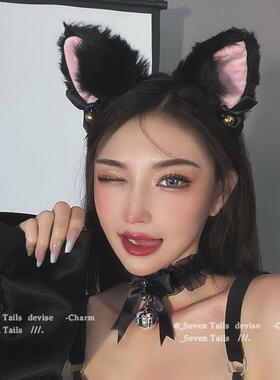猫耳朵发夹仿真狐狸猫咪头饰发饰