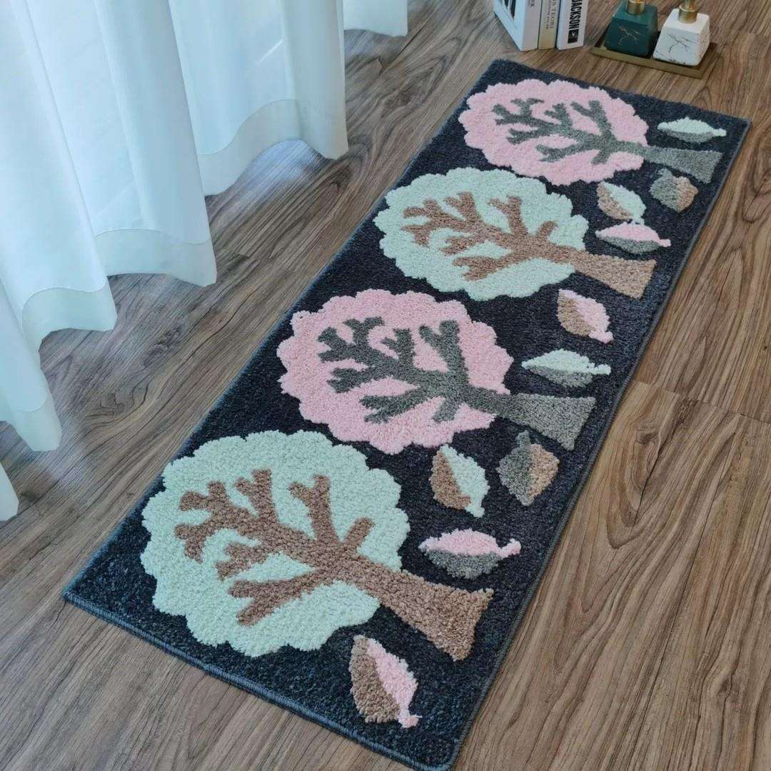Four trees tufted floor mat pastoral small fresh living room sofa cushion bedroom bedside bay window carpet