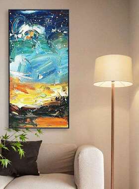 现代简约客厅简装饰画黄昏抽象立体肌关理绘画YIT走约道玄手油画