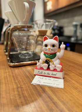 幸运猫中指有趣的幸运猫家居家具开幕秋千幸运猫个性化礼物礼物猫
