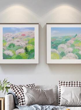 野地美树子北欧简约风客厅装饰画入户玄关背景风景唯美小清新挂画