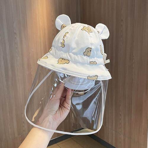 婴幼儿外出防护面罩儿童全脸新生婴儿小月龄宝宝初生防疫帽防飞沫 - 图2