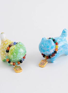 敦煌设计院国风彩绘大漆猫挂件