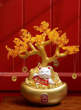 招财葫芦发财树福鹿摆件家居饰品客厅桌面玄关装饰乔迁新居礼品