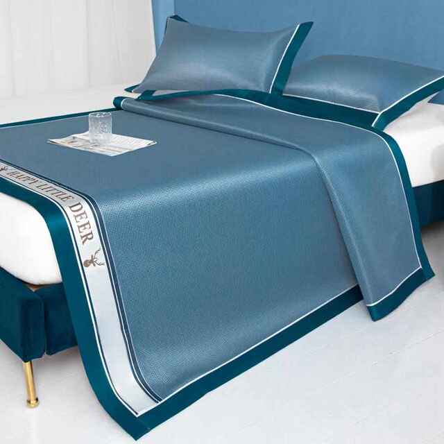 Ice silk mat summer household washable three-piece set student dormitory single foldable sheet bedding mat summer