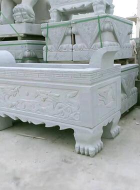 圆形花岗岩香炉祠堂寺庙烧香长方形大理石供桌仿古石雕香炉鼎定制