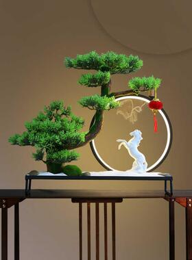 创意仿真盆景景迎客松摆禅件意MB00288客厅中店式玄关酒微观造景