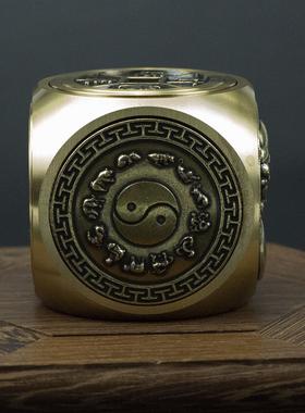 纯黄铜手把件摆件旋转麻将指尖陀螺胡赢钱减压神器打牌桌面吉祥