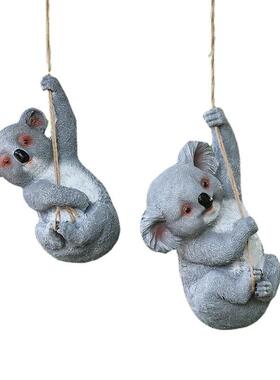 户外仿真动物雕塑考拉挂件熊猫吊件装饰品花园林庭院树上景观小品