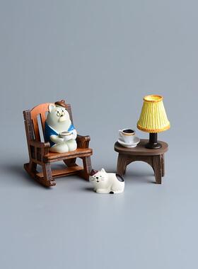 新款直销Zakka日式杂货青蛙台灯咖啡场景拍摄道具摆件树脂工艺品