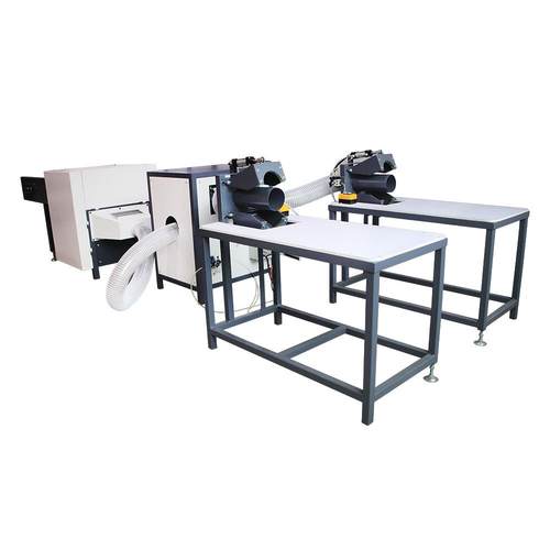 公仔棉开松梳棉蓬松机加带夹口双口定量枕芯沙发坐垫填充设备 - 图1