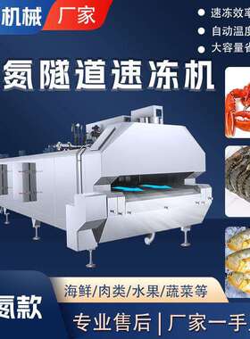 隧道液510商氮式速冻机火锅丸子用液氮速冻机用水产生鲜速冻设备