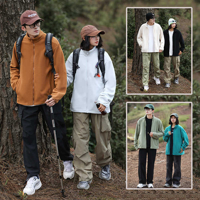 冬季情侣户外单穿摇粒内胆宽松大码加绒加厚保暖防风时尚抓绒上衣,淘宝优惠券,粉丝福利购,淘宝优惠卷