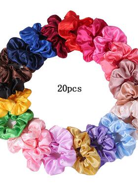 25/10/6/1pc Vintage Satin Scrunchies Girls Elastic Hair Band