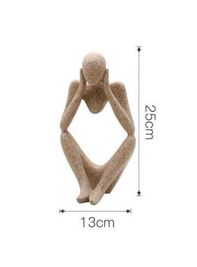 高档TJ丨抽象人物雕塑具摆J树件脂艺术小众工作室民宿装饰道ins同