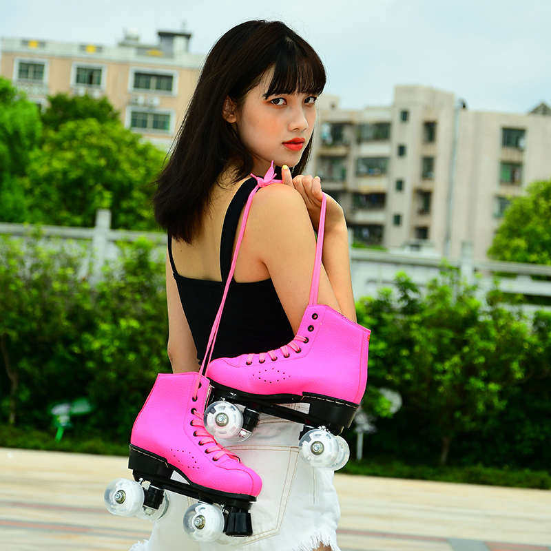 溜冰鞋成年双排滑轮旱冰鞋四轮4个轮滑冰鞋溜冰场专用大人轮滑鞋,淘宝优惠券,粉丝福利购,淘宝优惠卷